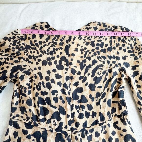 Zimmermann Veneto Plunge Leopard Printed Midi Dress Animal Print Size 1 (S) - Picture 12 of 15